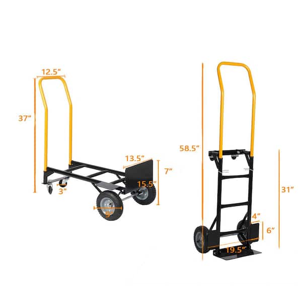 220/330 lbs. 2-in-1 Heavy-Duty Convertible Dual Purpose Hand Truck