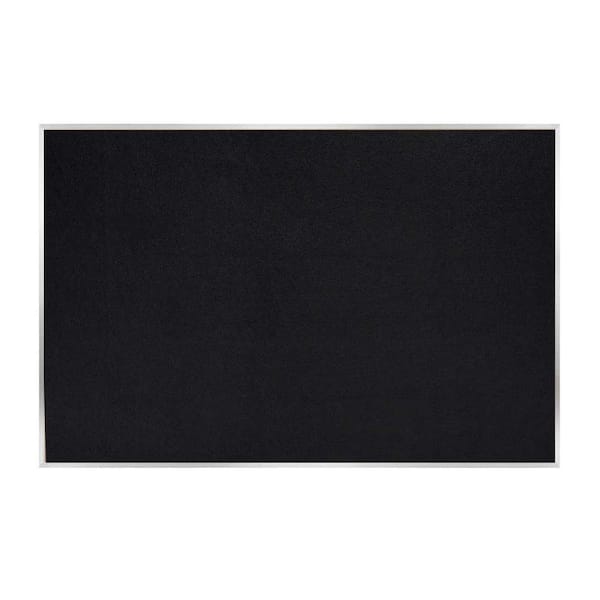 Recycled Bulletin Board, Satin Aluminum Frame, 4 ft. H x 7 ft. W, Black