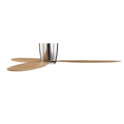 Radar 52 in. DC Ceiling Fan in Brushed Chrome with Teak Blades Lighting