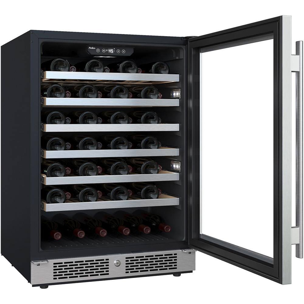 Stainless Steel 53-Bottle Single Zone Wine Refrigerator