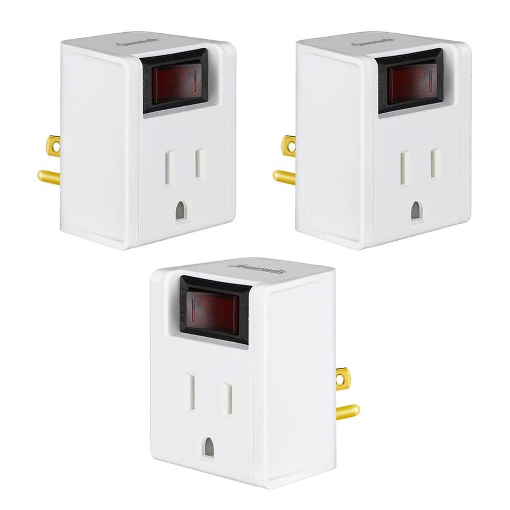 DEWENWILS Grounded Single Port Power Adapter with On/Off Switch, 3 ...