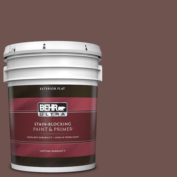 BEHR ULTRA 5 gal. #710B-6 Painted Leather Flat Exterior Paint & Primer