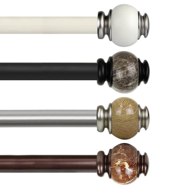 EMOH Polychrome 1 in. Curtain Rod 28-48 in. - White