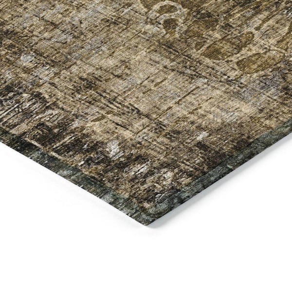 Chantille Machine Washable Indoor/Outdoor Abstract ACN2224 Brown 8 ft. x 10 ft. Area Rug