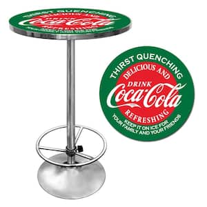 Red and Green Coca-Cola Chrome Pub/Bar Table