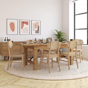 Natural Wood Dining Chair Set of 2