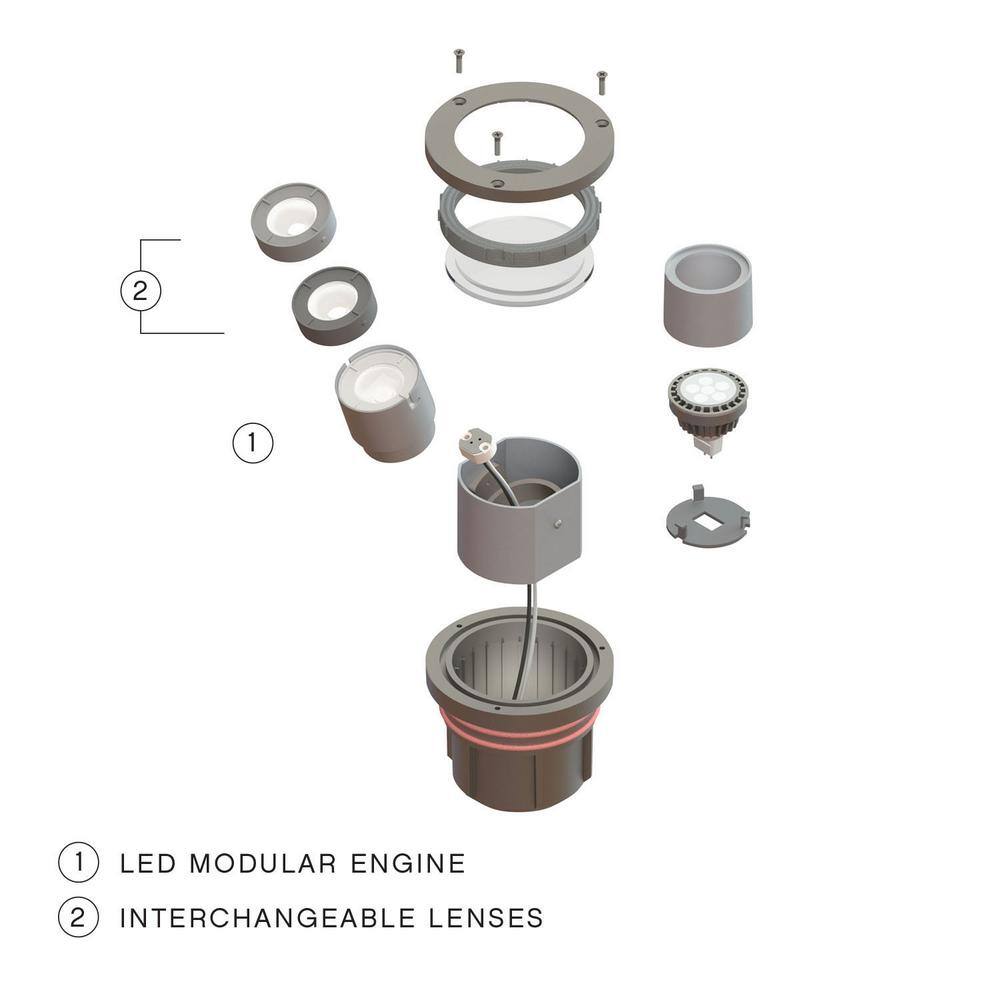 Bronze Low Voltage LED Shielded Well Light with Clear Lens