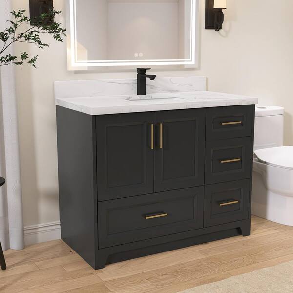 Zeafive 42 in. W x 21.5 in. D x 33.5 in. H Bath Vanity Cabinet without Top Bathroom Vanity Cabinet in Deep Blue Large Storage BRI 42DB C The Home Depot
