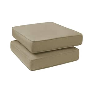 23 in. x 19 in. 1-Piece Universal Outdoor Ottoman Cushion in Beige (2-Pack)