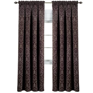 Sutton 52 in. W x 84 in. L Polyester Blackout Window Panel in Brown