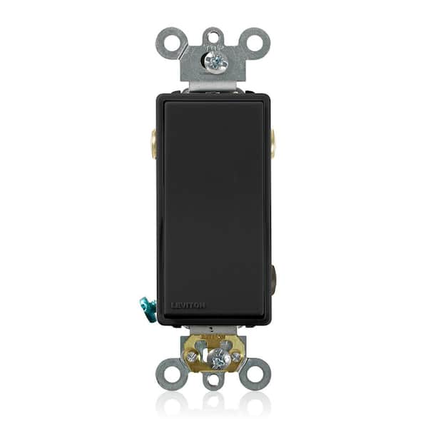Leviton 20 Amp Decora Plus Commercial Grade 3-Way Rocker Switch, Black 5623-2E