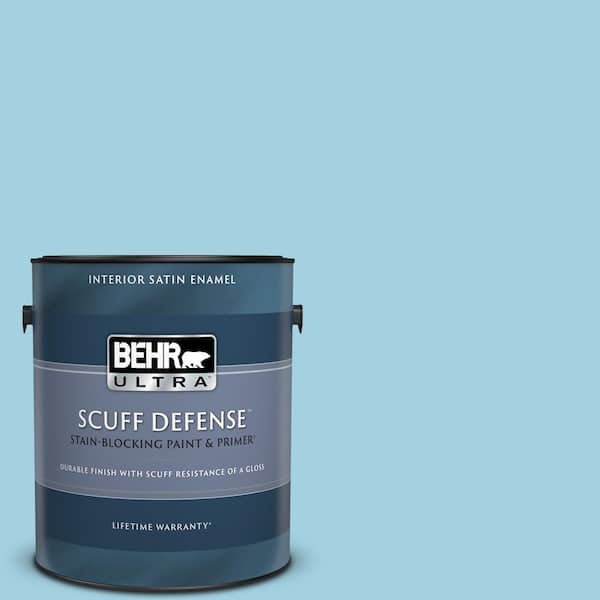 BEHR ULTRA 1 gal. #M480-3 Bengal Blue Extra Durable Satin Enamel Interior Paint & Primer