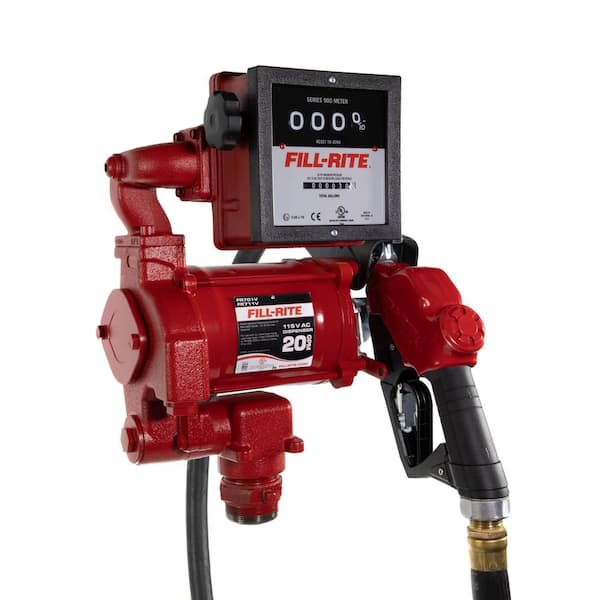 1/3 HP 115-Volt 20 GPM Fuel Transfer Pump with Discharge Hose, Automatic Nozzle and Mechanical Meter