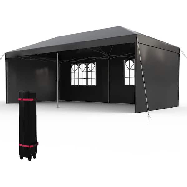 .N/A 10x20FT Pop Up Canopy Tent with 4 Sidewalls