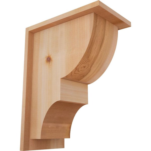 Ekena Millwork 7-1/2 in. x 12 in. x 16 in. Western Red Cedar Ridgewood Smooth Corbel with Backplate