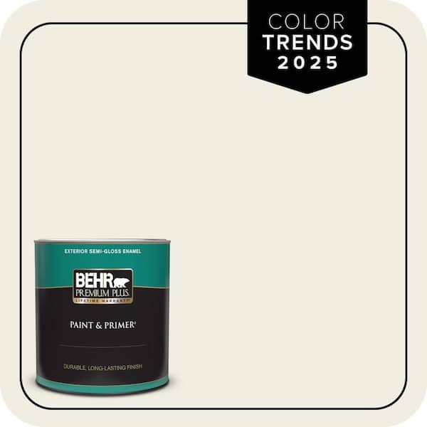 BEHR PREMIUM PLUS 1 qt. Designer Collection #DC-003 Blank Canvas Semi-Gloss Enamel Exterior Paint & Primer