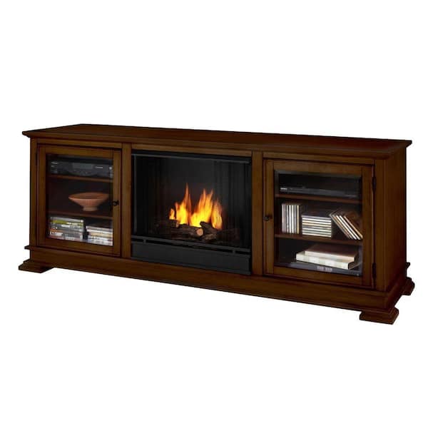 Real Flame Hudson 68 in. Media Console Gel Fuel Fireplace in Espresso