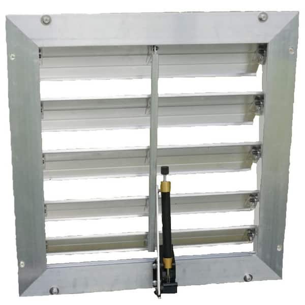 RSI 18 in. W x 18 in. H x 4 in. D Solar Powered Louver Window Vent for Greenhouses