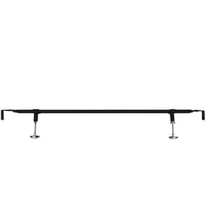 Signature Home Black Metal Frame Full Center Support Rail System Platform Bed with Adjustable Hight