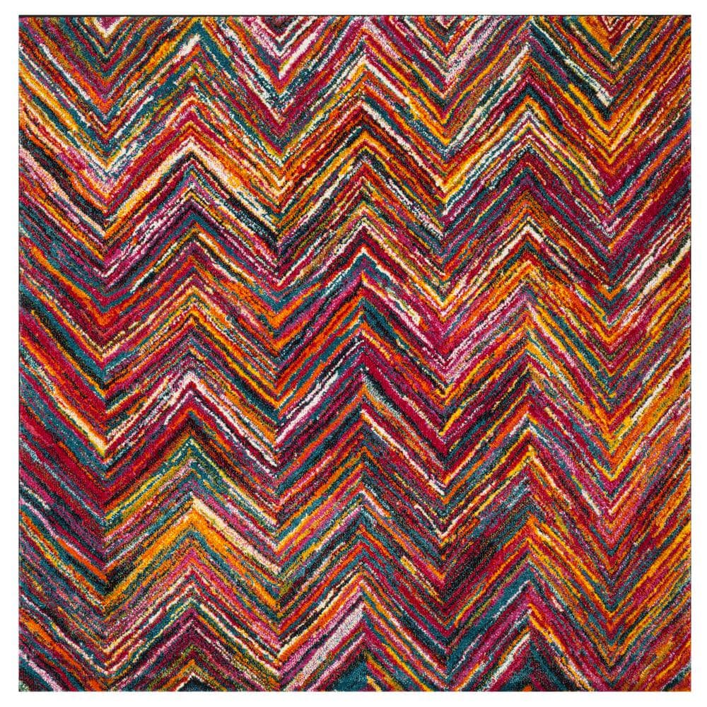 Aruba Multi 7 ft. x 7 ft. Square Chevron Area Rug price history on PriceWatchPro