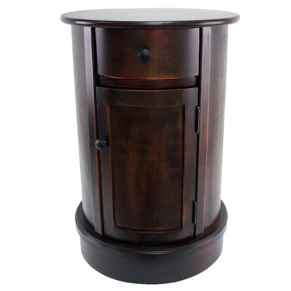 Decor Therapy Vintage Cherry 1-Door and 1-Drawer End Table
