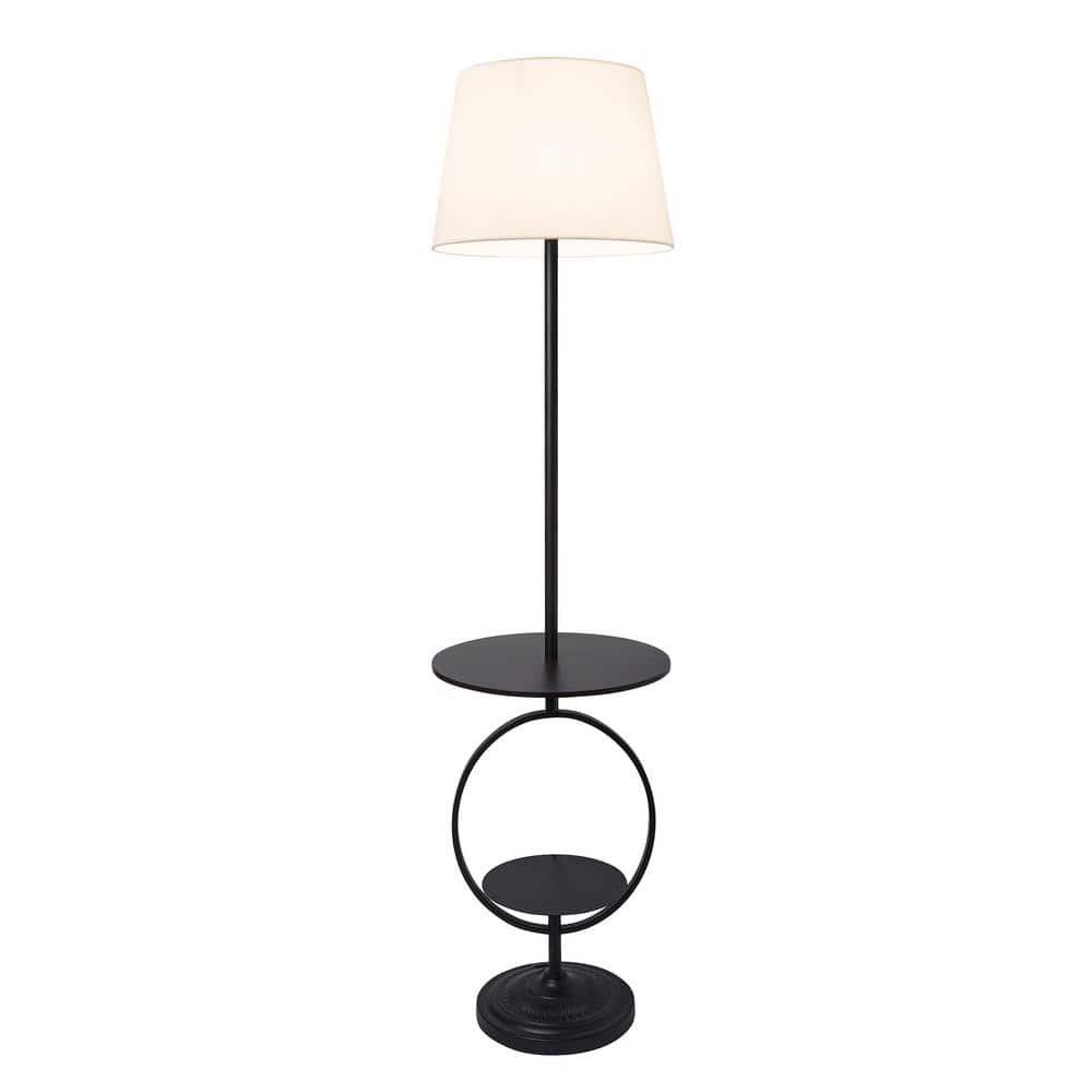 Minimalist Black Dual-Shelf Decorative Floor Lamp