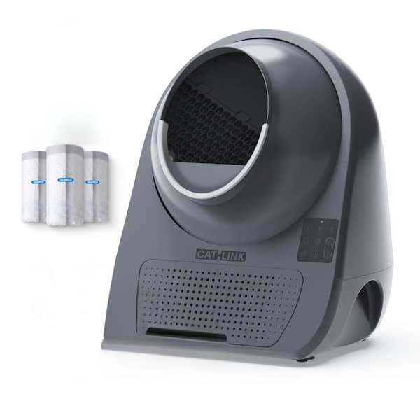 SE Self-Cleaning Litter Box, Multiple Cats, App and Health Monitoring, Odor Control, 3.5-22 lbs. Capacity, Gray