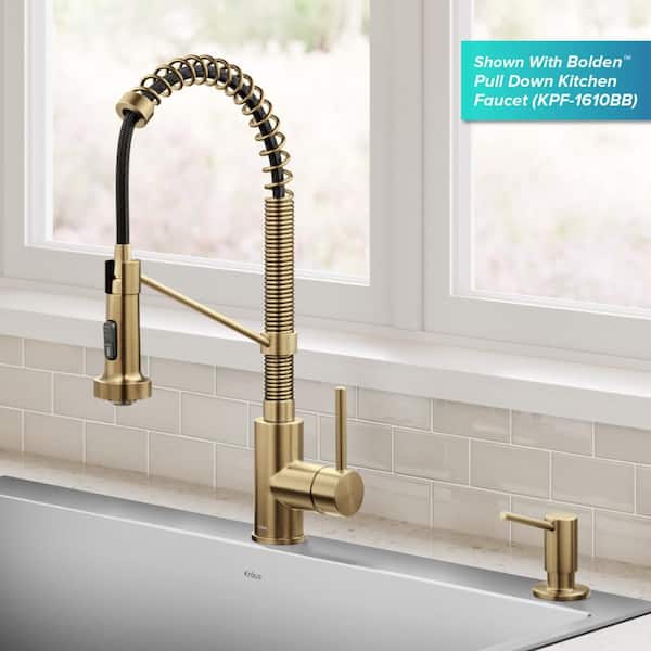 KRAUS Kitchen Spot Free Brushed Brass Soap Dispenser + Lotion