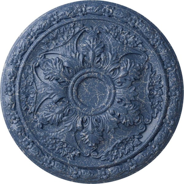 Ekena Millwork 20 in. x 1-5/8 in. Baile Urethane Ceiling Medallion (Fits Canopies upto 3-1/4 in.), Americana Crackle