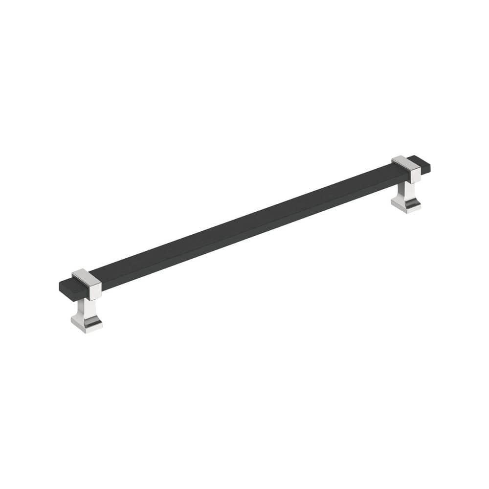 Overton 10-1/16 in. (256 mm) Center-to-Center Modern Brushed Matte Black/Polished Chrome Bar Cabinet Pull price history on PriceWatchPro