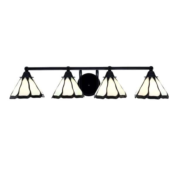 Unbranded Madison 32.25 in. 4-Light Matte Black Vanity Light