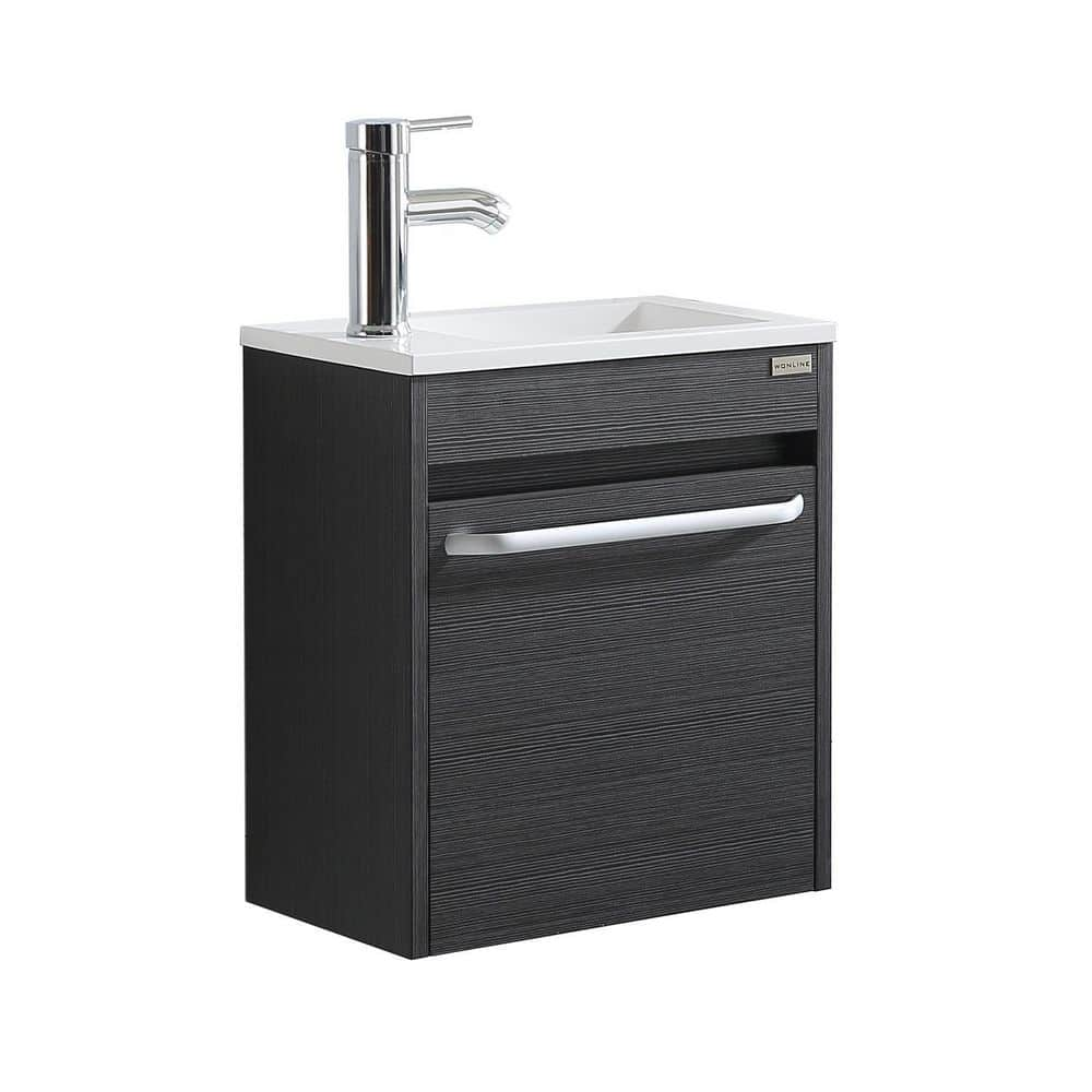 16 Black Bathroom Sink Vanity Set, Minimalist Bathroom Vanity with White  Ceramic Countertop and Sink 1*USBR4786&1*USBR4788 - The Home Depot