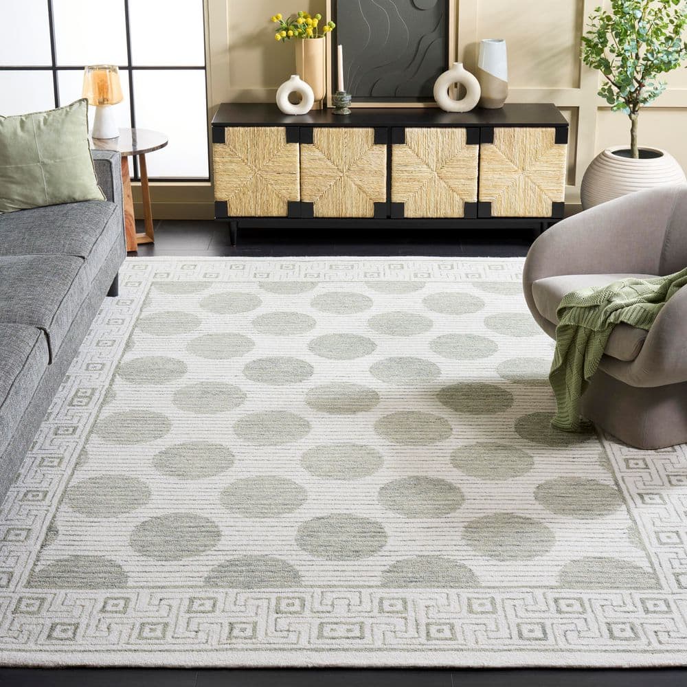Pine 8 ft. x 10 ft. Sage/Ivory Geometric Circles Area Rug price history on PriceWatchPro