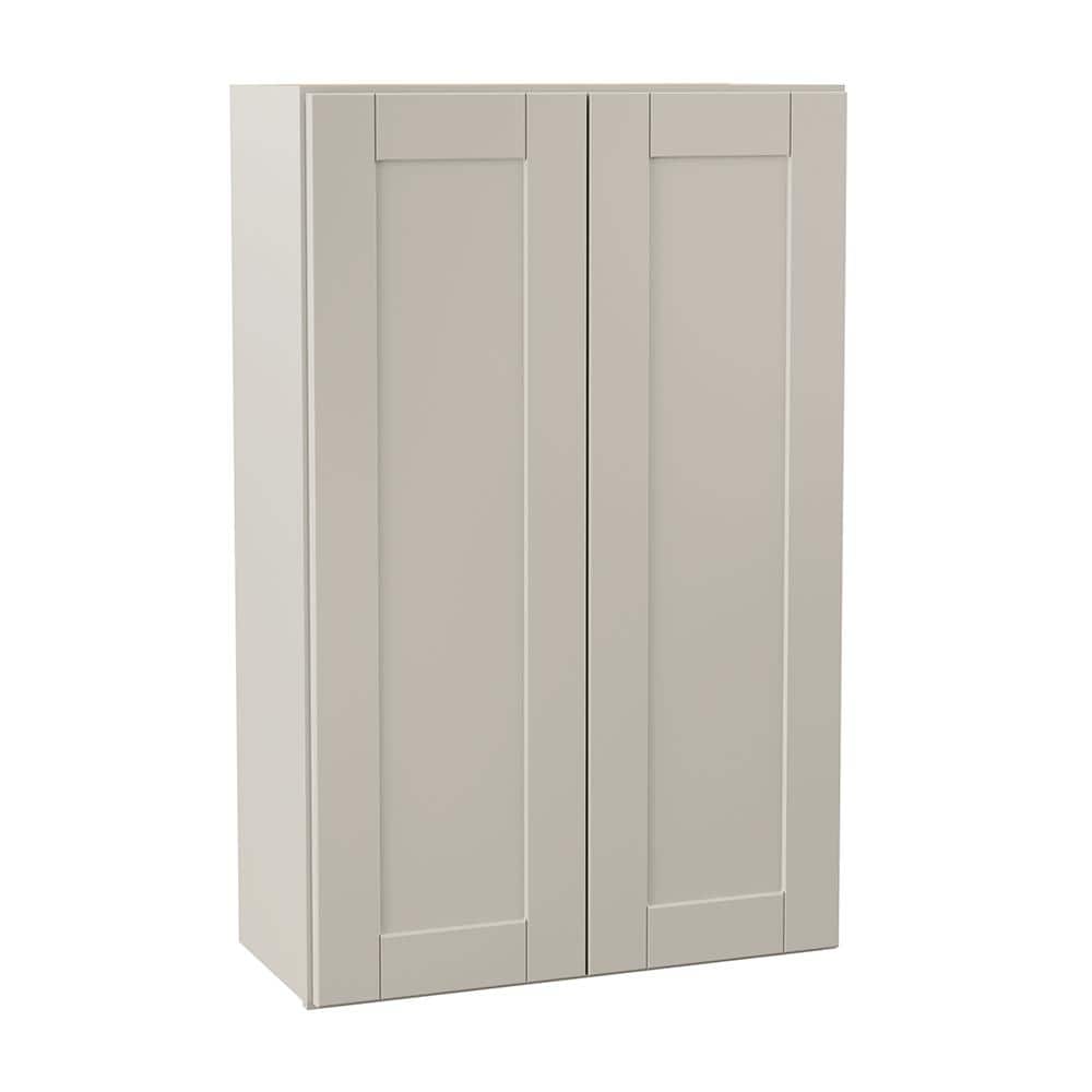 Shaker 27 in. W x 12 in. D x 42 in. H Assembled Wall Cabinet in Dove Gray price history on PriceWatchPro