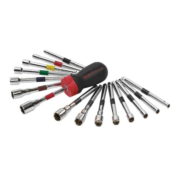 GEARWRENCH GearDriver SAE/Metric Ratcheting NutDriver Set (16-Piece)