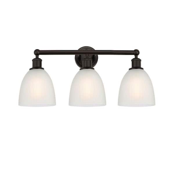 Castile 24 in. 3-Light Oil Rubbed Bronze Vanity Light with Glass Shade
