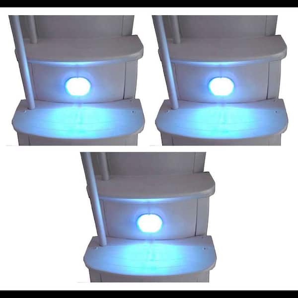 LED Underwater Light, Pool Accessory for Steps with Remote in White, 3-Pack