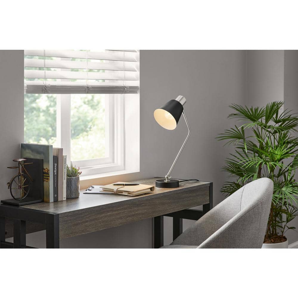 20 in. Brushed Nickel with Black Accents Table Lamp Metal Shade price history on PriceWatchPro