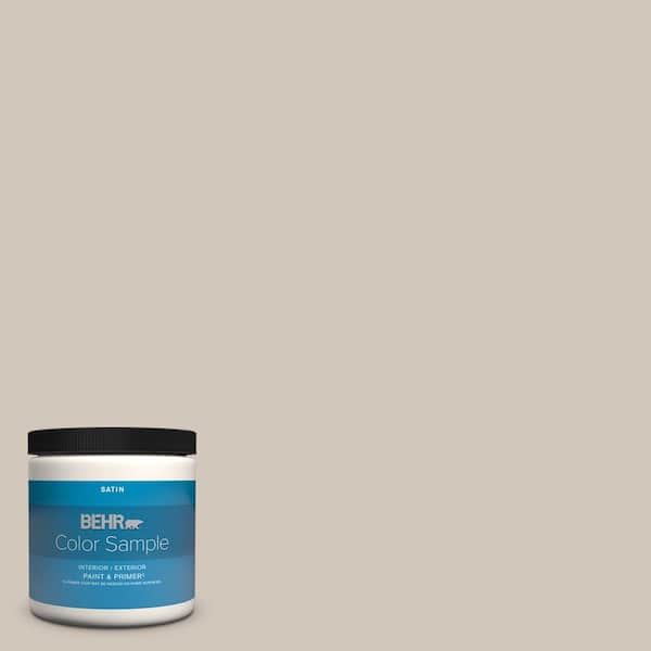 BEHR PREMIUM PLUS 8 oz. #N210-2 Cappuccino Froth Satin Enamel Interior/Exterior Paint & Primer Color Sample
