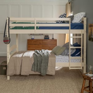 White Traditional Solid Wood Twin Bunk Bed