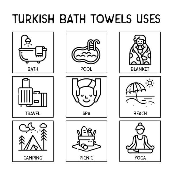 Childrens Towel 100% Turkish Cotton Beach Bath Pool Hammam Peshtemal Yellow x4 
