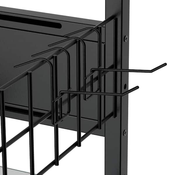 Seafuloy Black 65 in. H 4-Tier RGB Lighted Display Shelf with