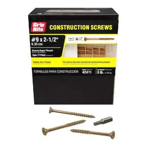 #9 x 2-1/2 in. Star Drive Dual Flat Head Coarse Thread Construction Screws 5 lb. Box