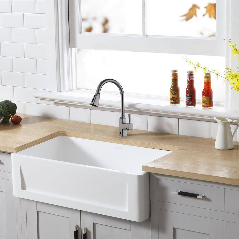 Brushed Nickel Touchless Kitchen Faucet with Pull-Down Sprayer