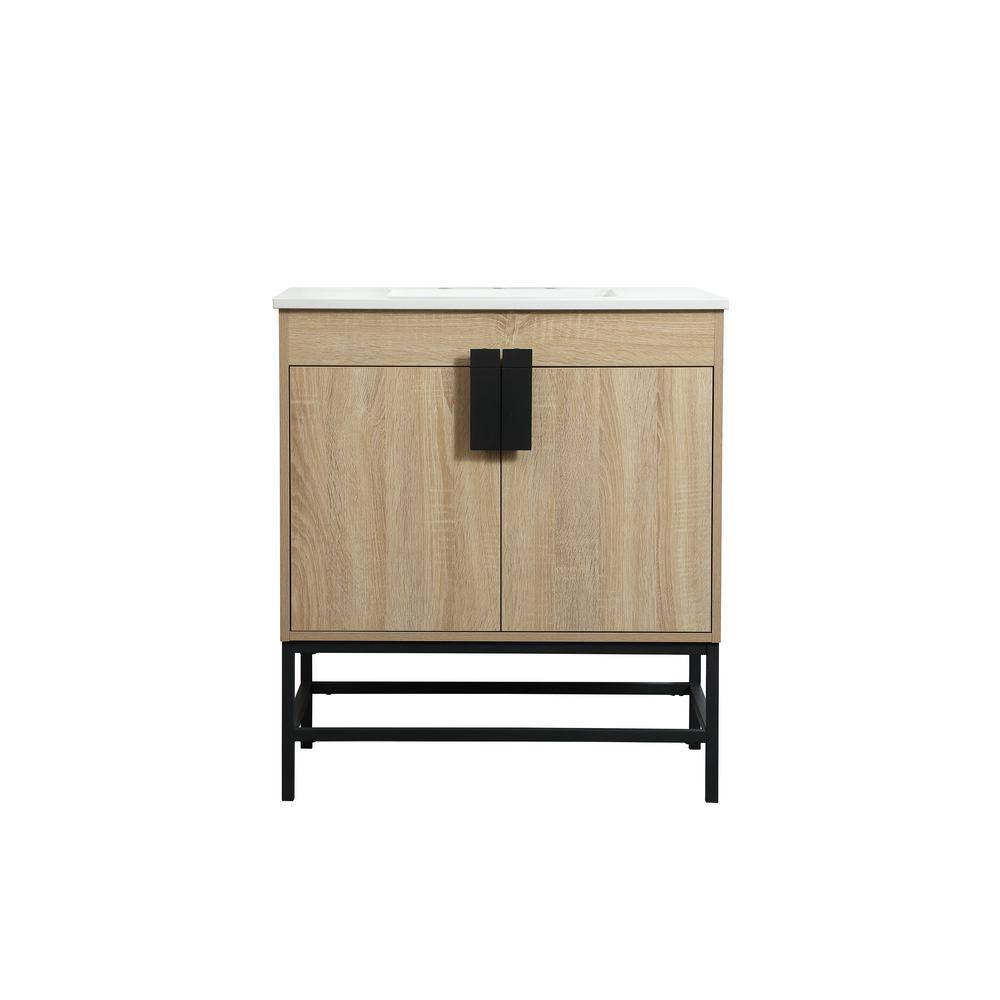 Timeless Home 30 in. W x 19 in. D x 33.5 in. H Bath Vanity in Mango Wood wi