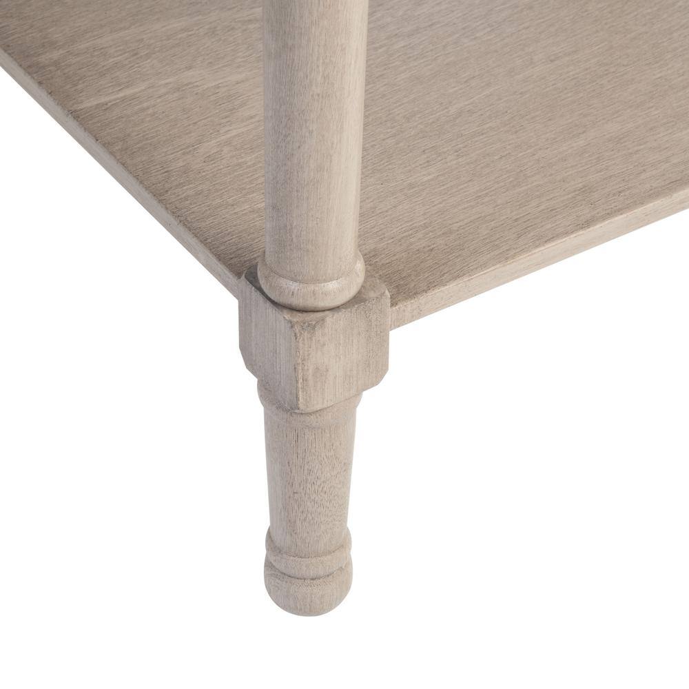 Josie Greige Wood and Metal 1-Drawer Accent Table