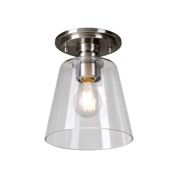 Luminosa 7 in. 1-Light Brushed Nickel Flush Mount, Display