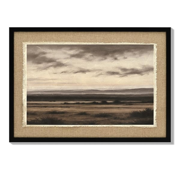 Vintage Framed Wall Art, 20x28 Inch Textured Canvas Farm Landscape Print