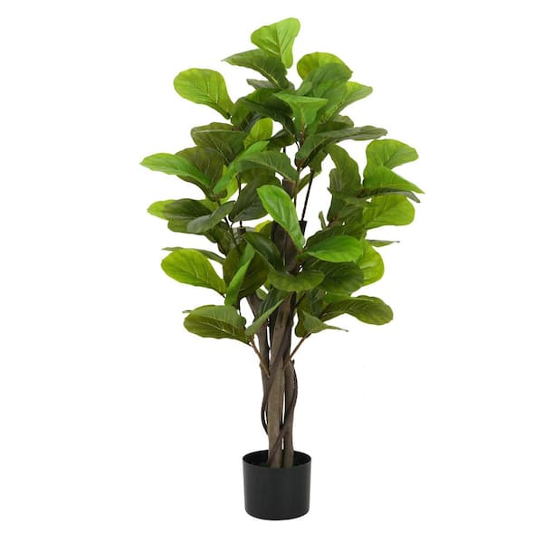 Tahanbath 51.00 in. Green Artificial Fiddle Leaf Fig Tree With Pot