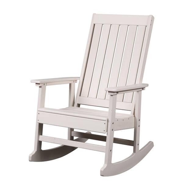 white plastic rocker